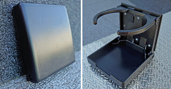 Foldable plastic holder for cup, bottle